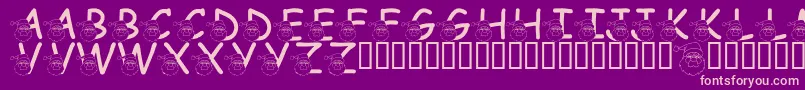 LmsSaintNick-Schriftart – Rosa Schriften auf violettem Hintergrund