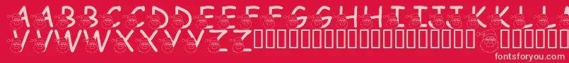 LmsSaintNick Font – Pink Fonts on Red Background