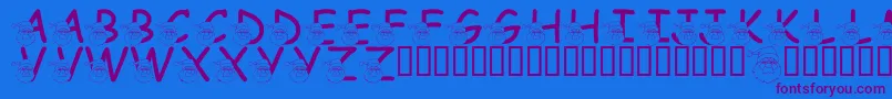 LmsSaintNick Font – Purple Fonts on Blue Background