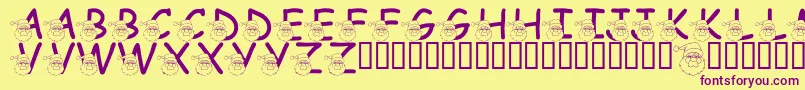 Шрифт LmsSaintNick – фиолетовые шрифты на жёлтом фоне