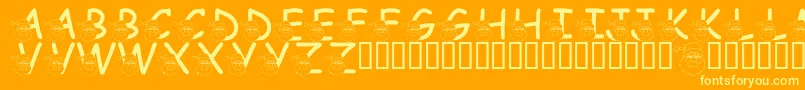 Шрифт LmsSaintNick – жёлтые шрифты на оранжевом фоне