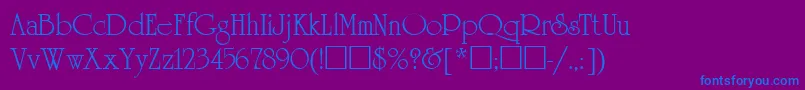 UnicornUkrainian-Schriftart – Blaue Schriften auf violettem Hintergrund