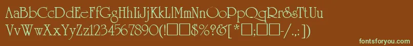 UnicornUkrainian Font – Green Fonts on Brown Background