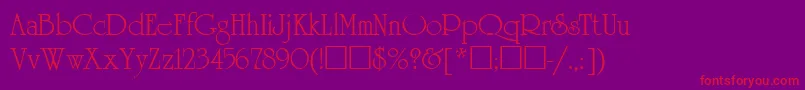 Fonte UnicornUkrainian – fontes vermelhas em um fundo violeta