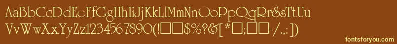 UnicornUkrainian Font – Yellow Fonts on Brown Background