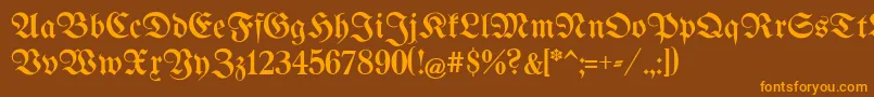 UnifrakturmaguntiaBook Font – Orange Fonts on Brown Background