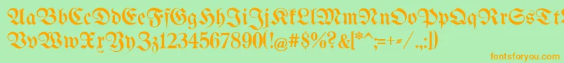 UnifrakturmaguntiaBook Font – Orange Fonts on Green Background