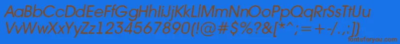 Avant14 Font – Brown Fonts on Blue Background