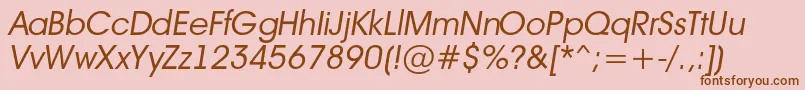 Avant14 Font – Brown Fonts on Pink Background