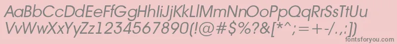 フォントAvant14 – ピンクの背景に灰色の文字
