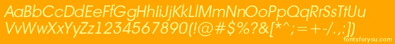 Avant14 Font – Yellow Fonts on Orange Background