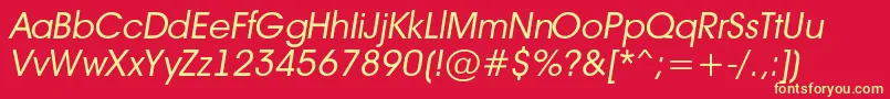 Avant14 Font – Yellow Fonts on Red Background