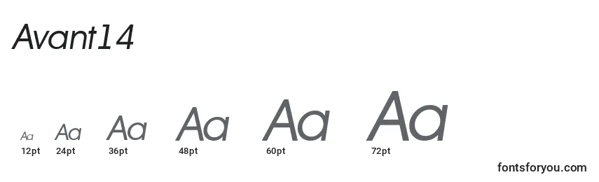 Размеры шрифта Avant14