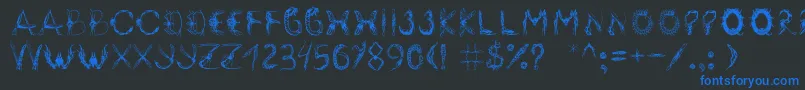 Insektofobiya Font – Blue Fonts on Black Background