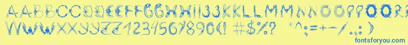 Insektofobiya Font – Blue Fonts on Yellow Background