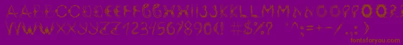 Insektofobiya-Schriftart – Braune Schriften auf violettem Hintergrund