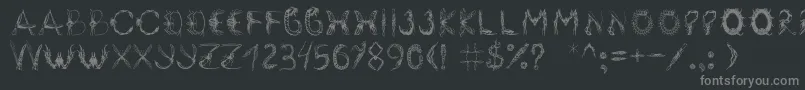 フォントInsektofobiya – 黒い背景に灰色の文字