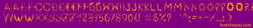 Insektofobiya Font – Orange Fonts on Purple Background