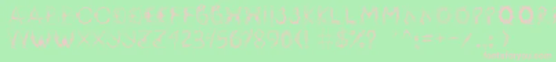 フォントInsektofobiya – 緑の背景にピンクのフォント