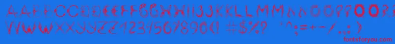Insektofobiya Font – Red Fonts on Blue Background