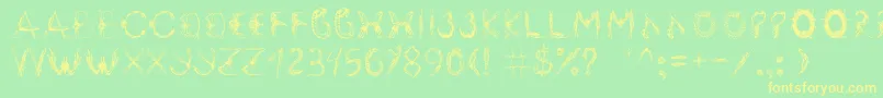 Insektofobiya Font – Yellow Fonts on Green Background