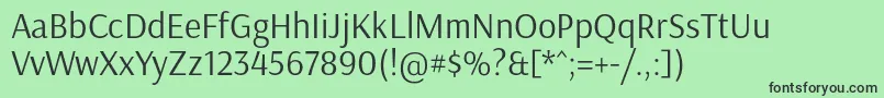 フォントArsenalRegular – 緑の背景に黒い文字