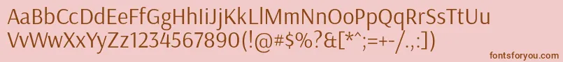 Шрифт ArsenalRegular – коричневые шрифты на розовом фоне