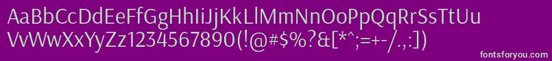 Шрифт ArsenalRegular – зелёные шрифты на фиолетовом фоне