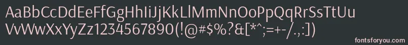 Шрифт ArsenalRegular – розовые шрифты на чёрном фоне