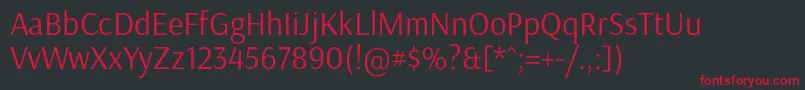 フォントArsenalRegular – 黒い背景に赤い文字