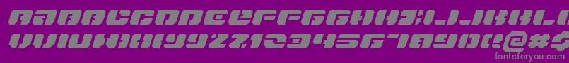 DanStargateExtraExpandedItalic-Schriftart – Graue Schriften auf violettem Hintergrund