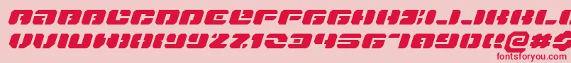 DanStargateExtraExpandedItalic Font – Red Fonts on Pink Background