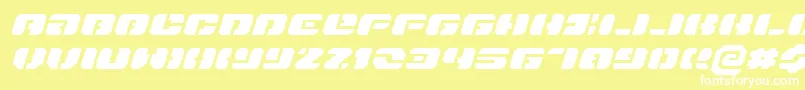 DanStargateExtraExpandedItalic Font – White Fonts on Yellow Background