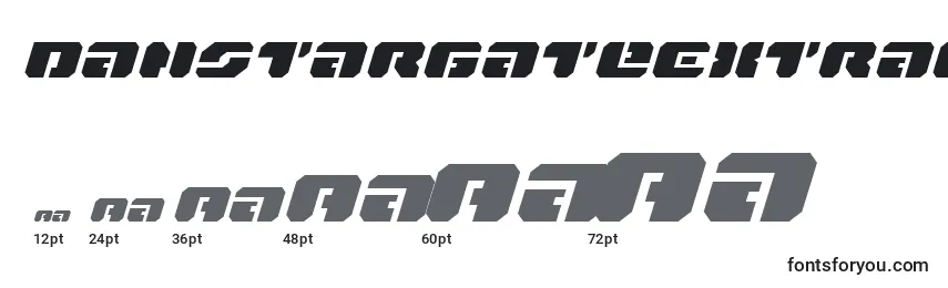 Размеры шрифта DanStargateExtraExpandedItalic