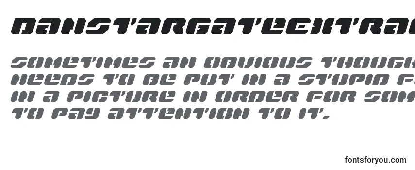 Обзор шрифта DanStargateExtraExpandedItalic