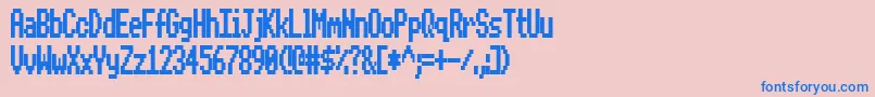 BeebModeZero Font – Blue Fonts on Pink Background