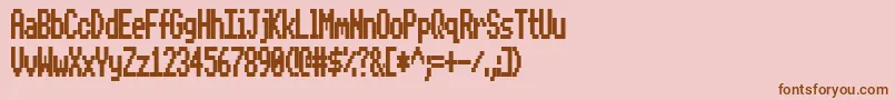 BeebModeZero-Schriftart – Braune Schriften auf rosa Hintergrund