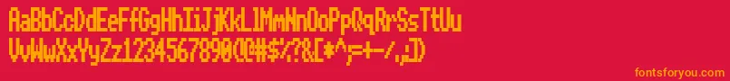 BeebModeZero Font – Orange Fonts on Red Background