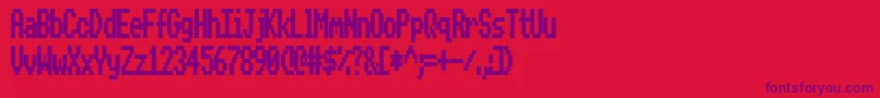 BeebModeZero Font – Purple Fonts on Red Background