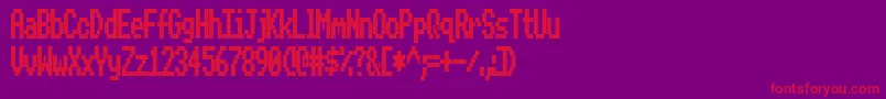BeebModeZero Font – Red Fonts on Purple Background