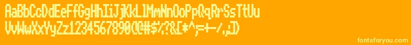 BeebModeZero Font – Yellow Fonts on Orange Background