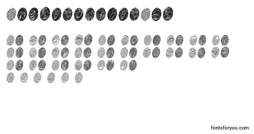 Czcionka PowderfingerPad – alfabet, cyfry, specjalne znaki
