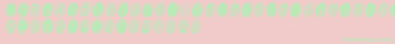 PowderfingerPad-Schriftart – Grüne Schriften auf rosa Hintergrund