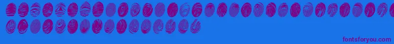 PowderfingerPad Font – Purple Fonts on Blue Background