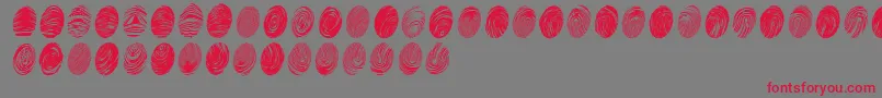 Czcionka PowderfingerPad – czerwone czcionki na szarym tle