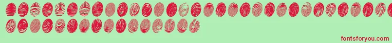 PowderfingerPad Font – Red Fonts on Green Background