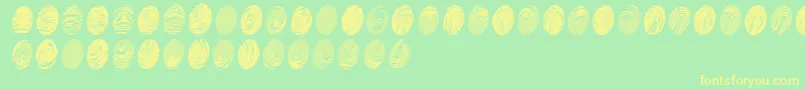 PowderfingerPad Font – Yellow Fonts on Green Background