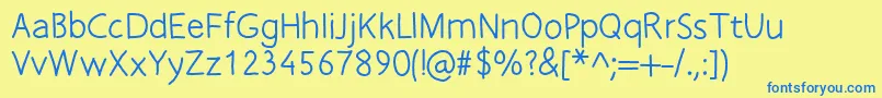 Freefontpro Font – Blue Fonts on Yellow Background