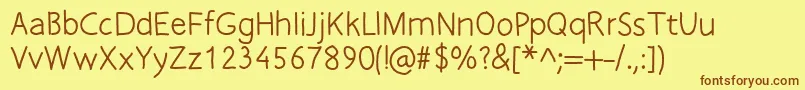 Freefontpro Font – Brown Fonts on Yellow Background