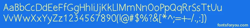 Freefontpro Font – Yellow Fonts on Blue Background